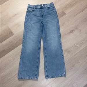 Divided by H&M High Waisted Wide Straight Leg Denim Jeans